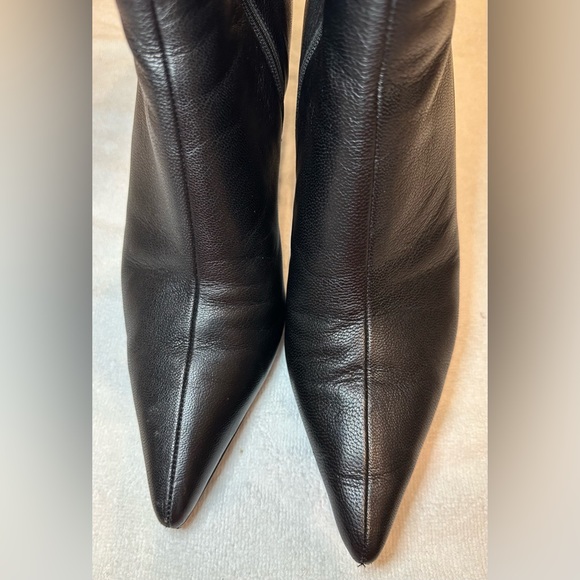GUCCI women’s tall black knee high leather boots zipper pointed toe style SZ 10 - Picture 6 of 16